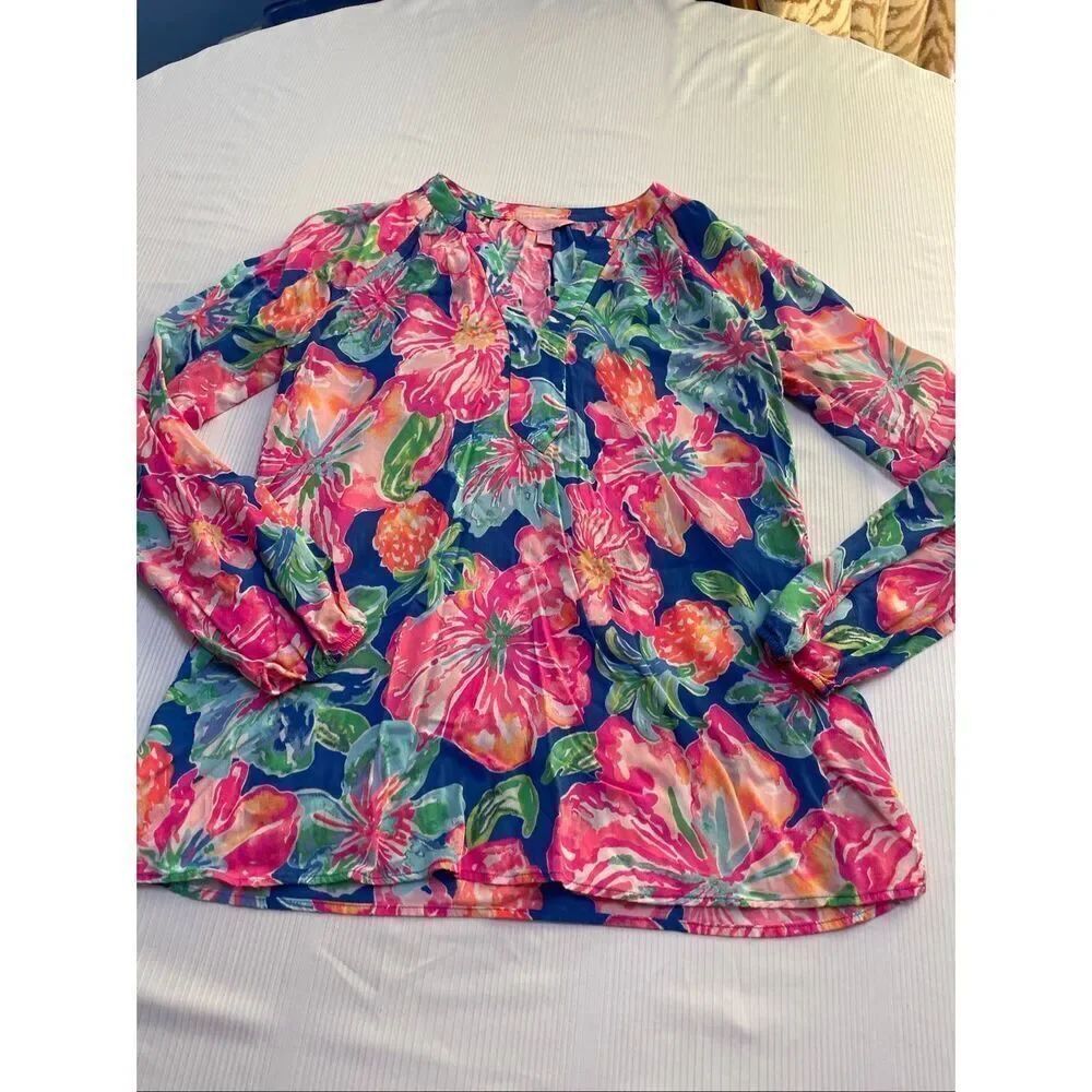 LILLY PULITZER Martinique Top JUNGLE UTOPIA Blouse Size XS